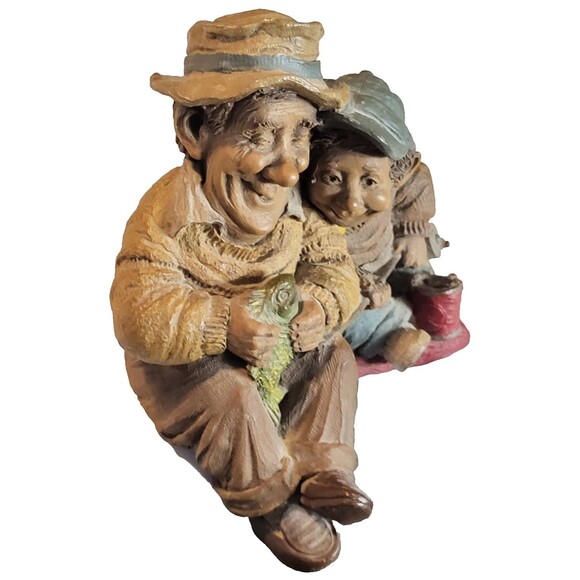 Cairn Studio Lee Sievers "PALS" Figurine 8040 1993 Grandpa Grandson Fishing USA - Picture 3 of 12